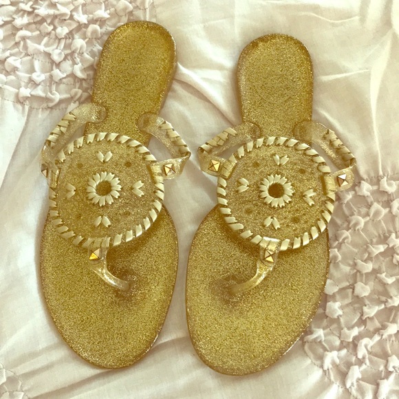 gold glitter jack rogers